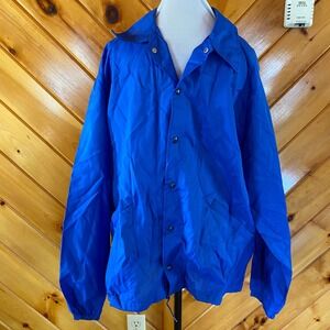 Swingster Vintage Men's Blue Nylon Coaches Windbreaker Jacket XL Made in USA vtg